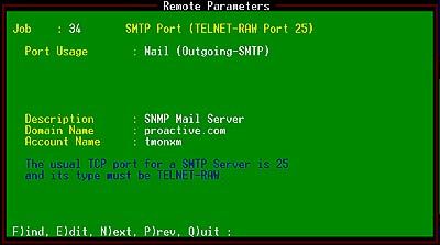 configure remote port parameters job 50