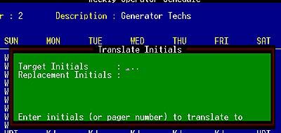 change operator weekly pager schedule