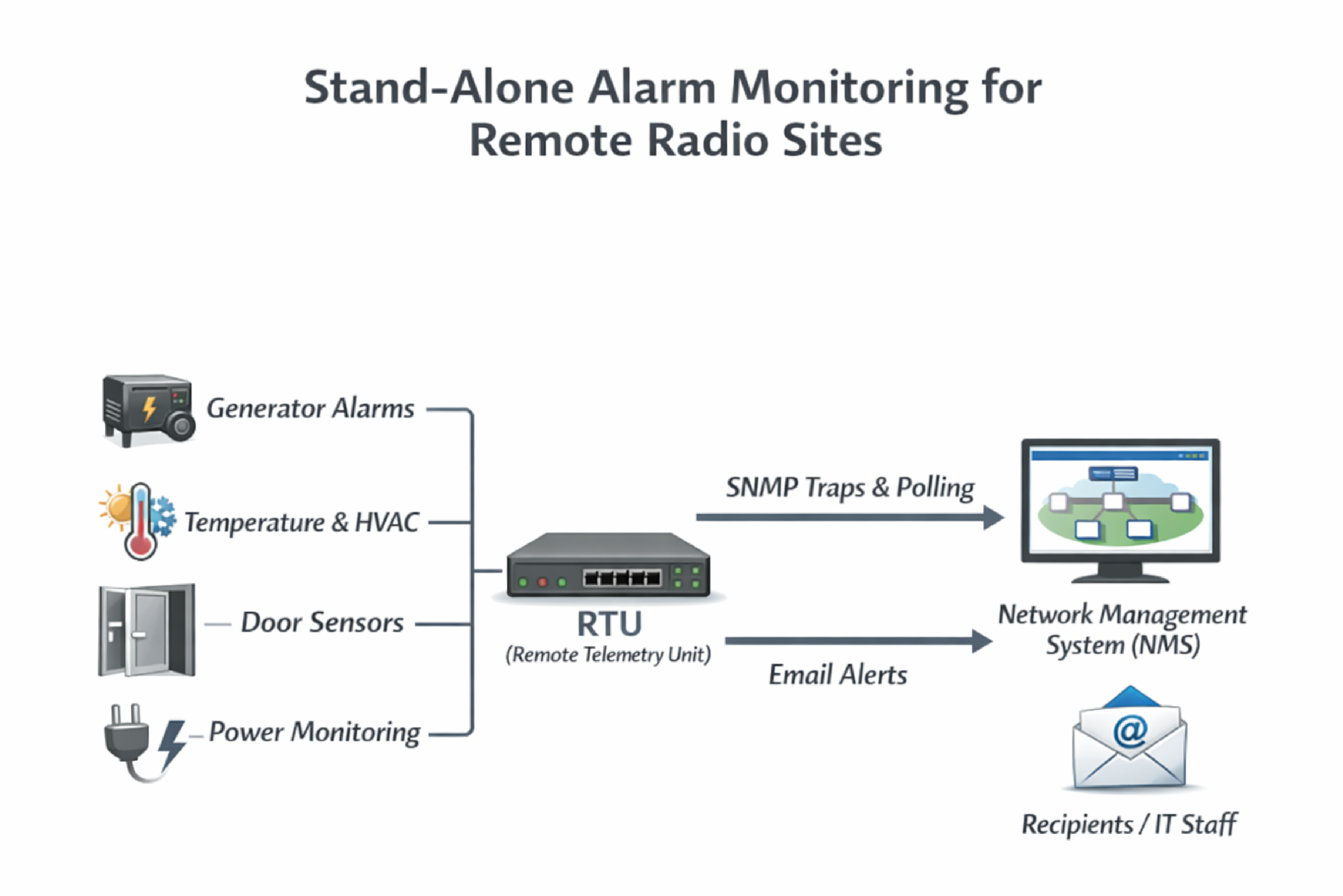 Stand-Alone Alarm Monitoring For Remote Radio Sites