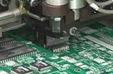 Surface mount machine placing circuit chips