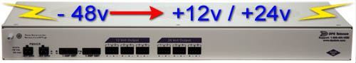 -48 volts power supply converts to +12 and +24
