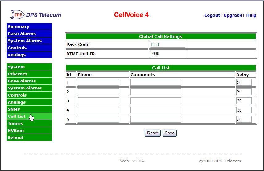 CellVoice 4 Call List
