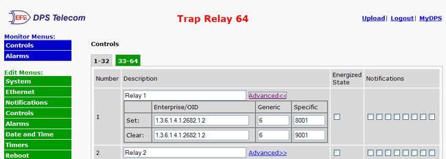 Trap Relay 64 Edit Controls screenshot