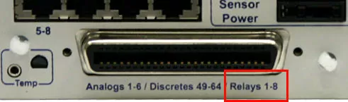 50-pin connector with some pins used for control relay outputs